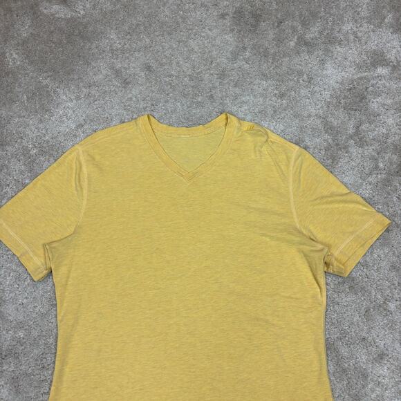 Lululemon Athletica V Neck Short Sleeve T Shirt Men's Medium Gym Run Walk Hike - Picture 2 of 7